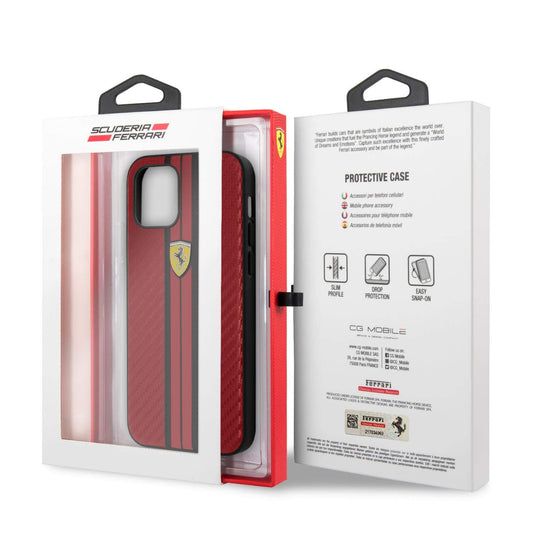 Funda Original Ferrari Para Iphone 12/12 Pro FESNECHCP12MIRE