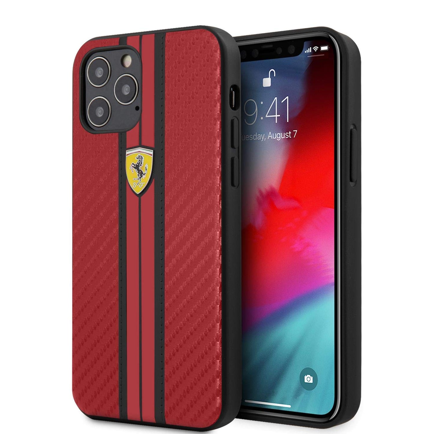 Funda Original Ferrari Para Iphone 12/12 Pro FESNECHCP12MIRE
