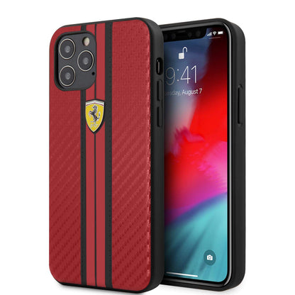 Funda Original Ferrari Para Iphone 12/12 Pro FESNECHCP12MIRE