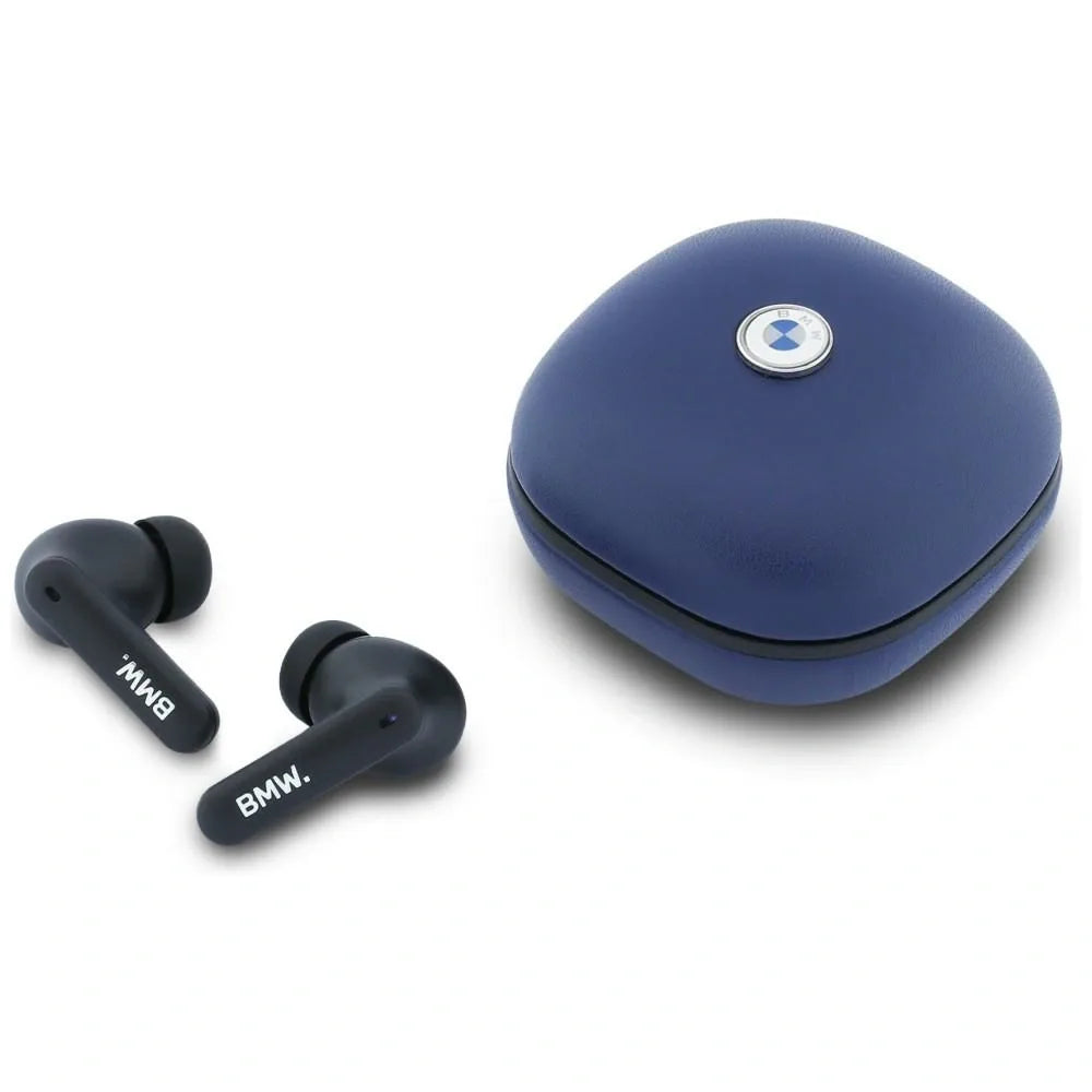 Auriculares Bluetooth BMW Sign TWS ENC Leather Metal Logo Azul Marino 3666339593810