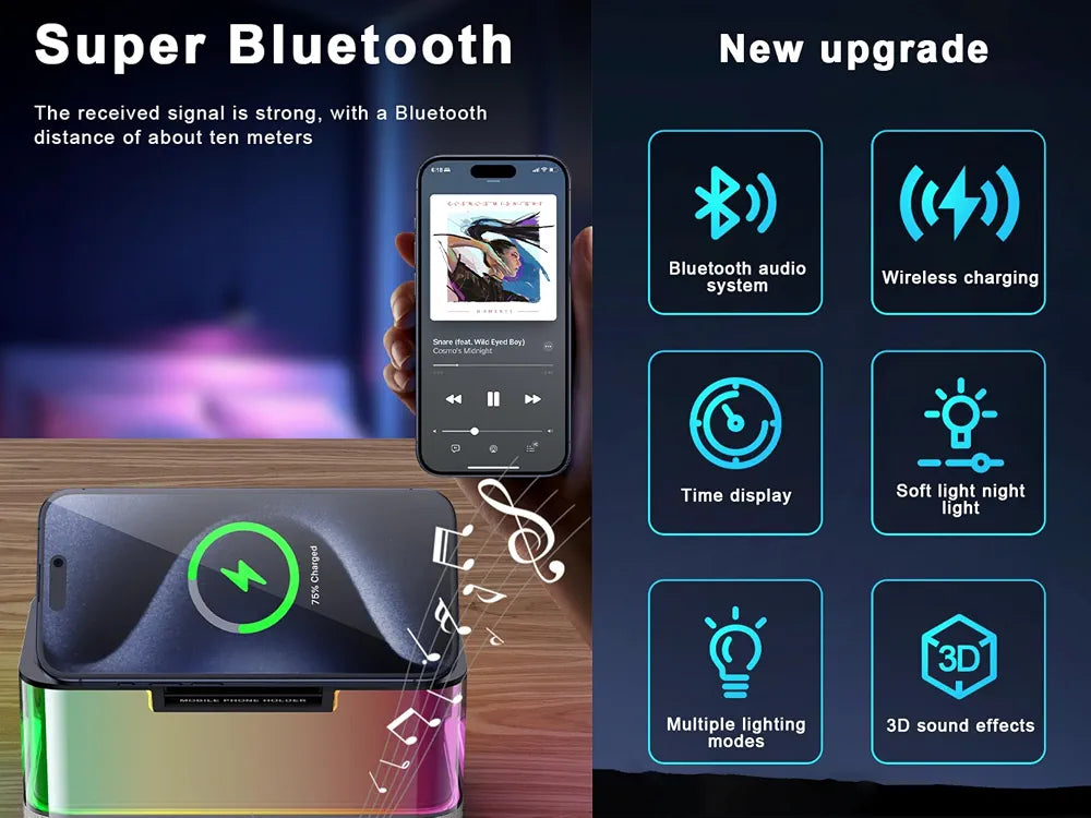 Altavoz Bluetooth con cargador inalámbrico R8