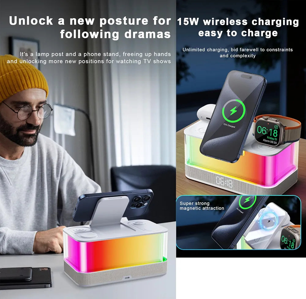 Altavoz Bluetooth con cargador inalámbrico R8